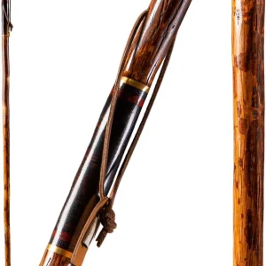 Brazos Exotic Leather Safari Hickory Rustic Walking Stick (602-3000-117)