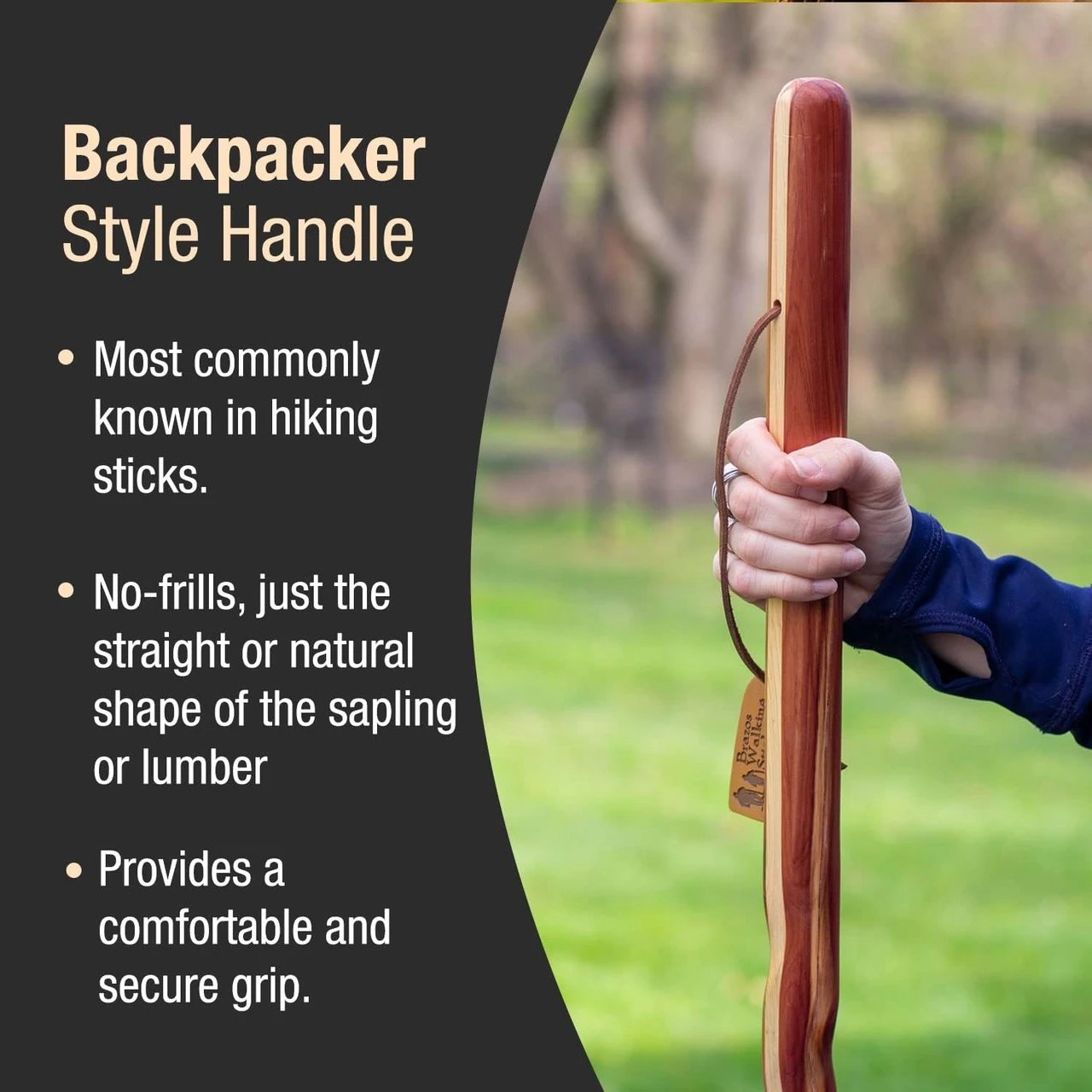 Brazos Twisted Cedar Backpacker Handcrafted Walking Stick (602-3000-125) — product image 4