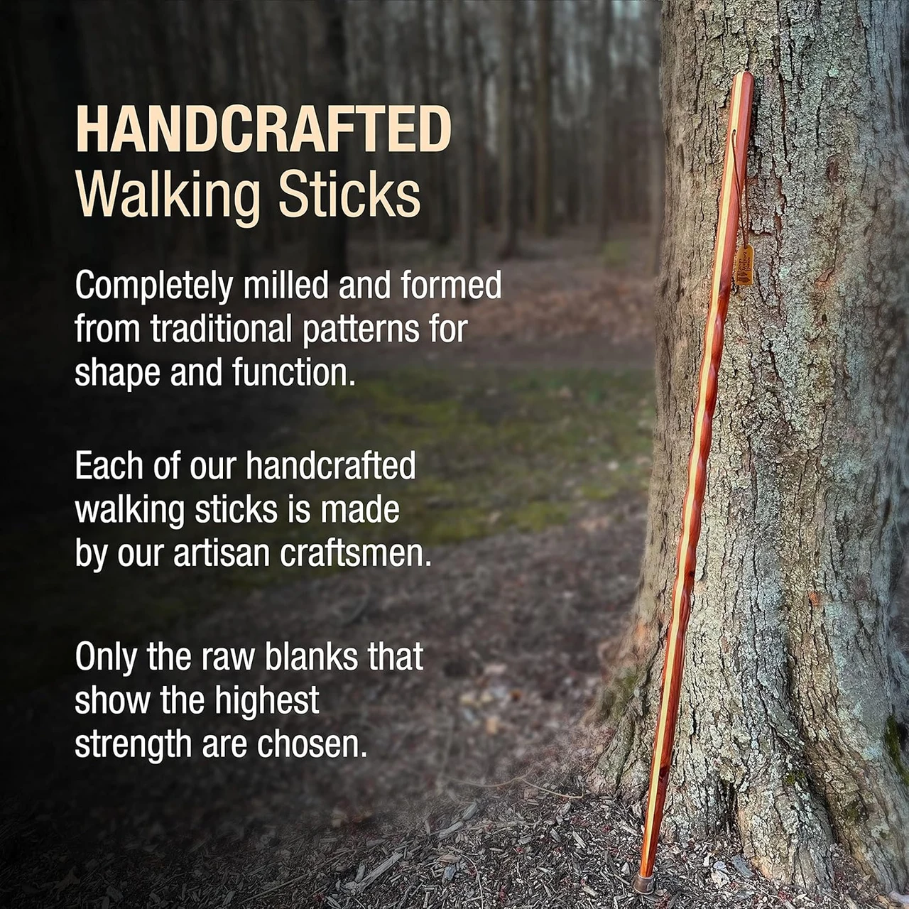 Brazos Twisted Cedar Backpacker Handcrafted Walking Stick (602-3000-125) — product image 6