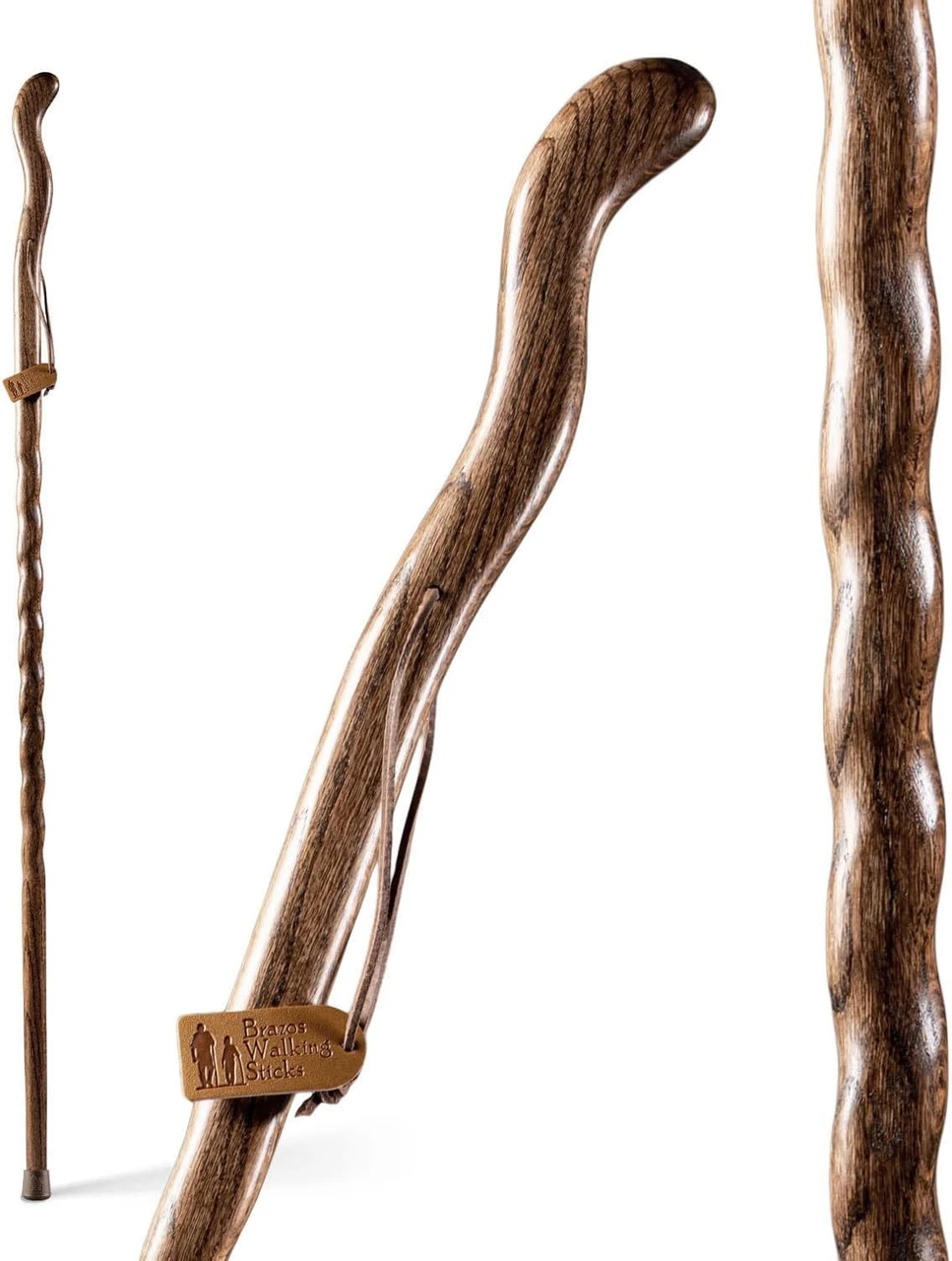 Brazos Twisted Oak Ergonomic Fitness Handcrafted Walking Stick (602-3000-108)