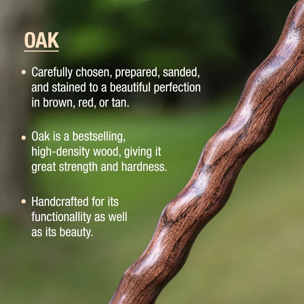Brazos Twisted Oak Ergonomic Fitness Handcrafted Walking Stick (602-3000-108) — product image 3