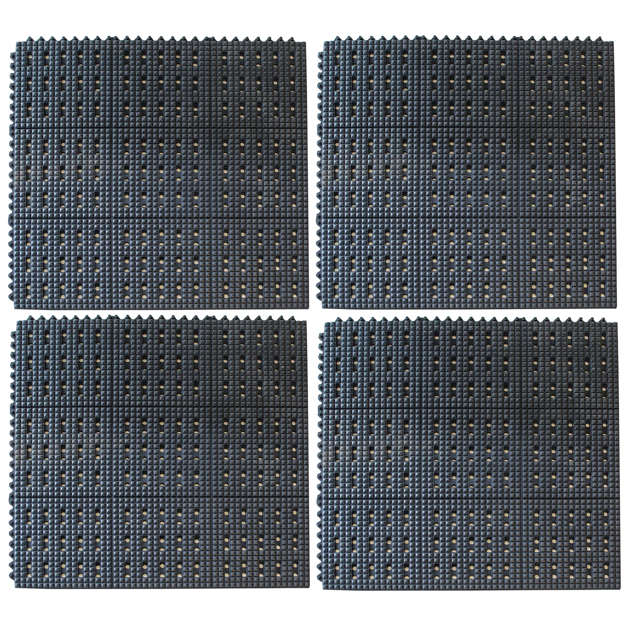 Buffalo Tools AFM33I4PK 3 x 3 Foot Anti-Fatigue Interlocking Rubber Mats - 4 Pc