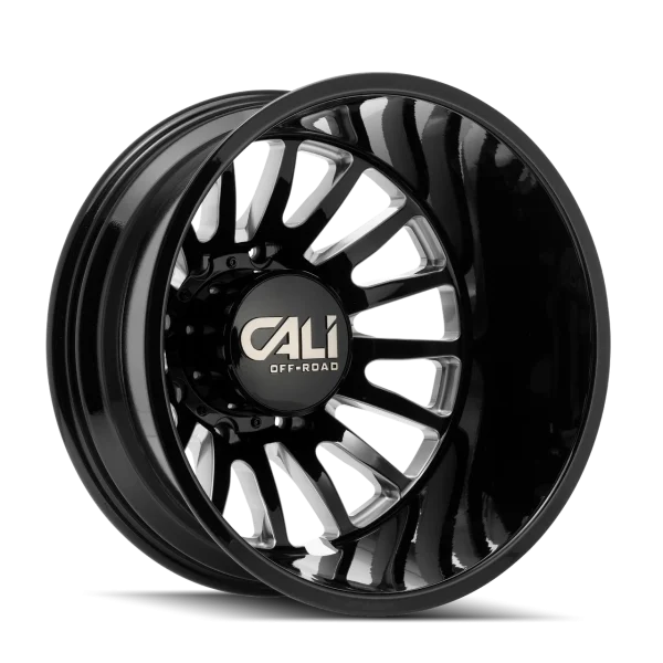 Cali Off-Road Summit Dually Rear Lifted 9110 Gloss Black Milled Wheels