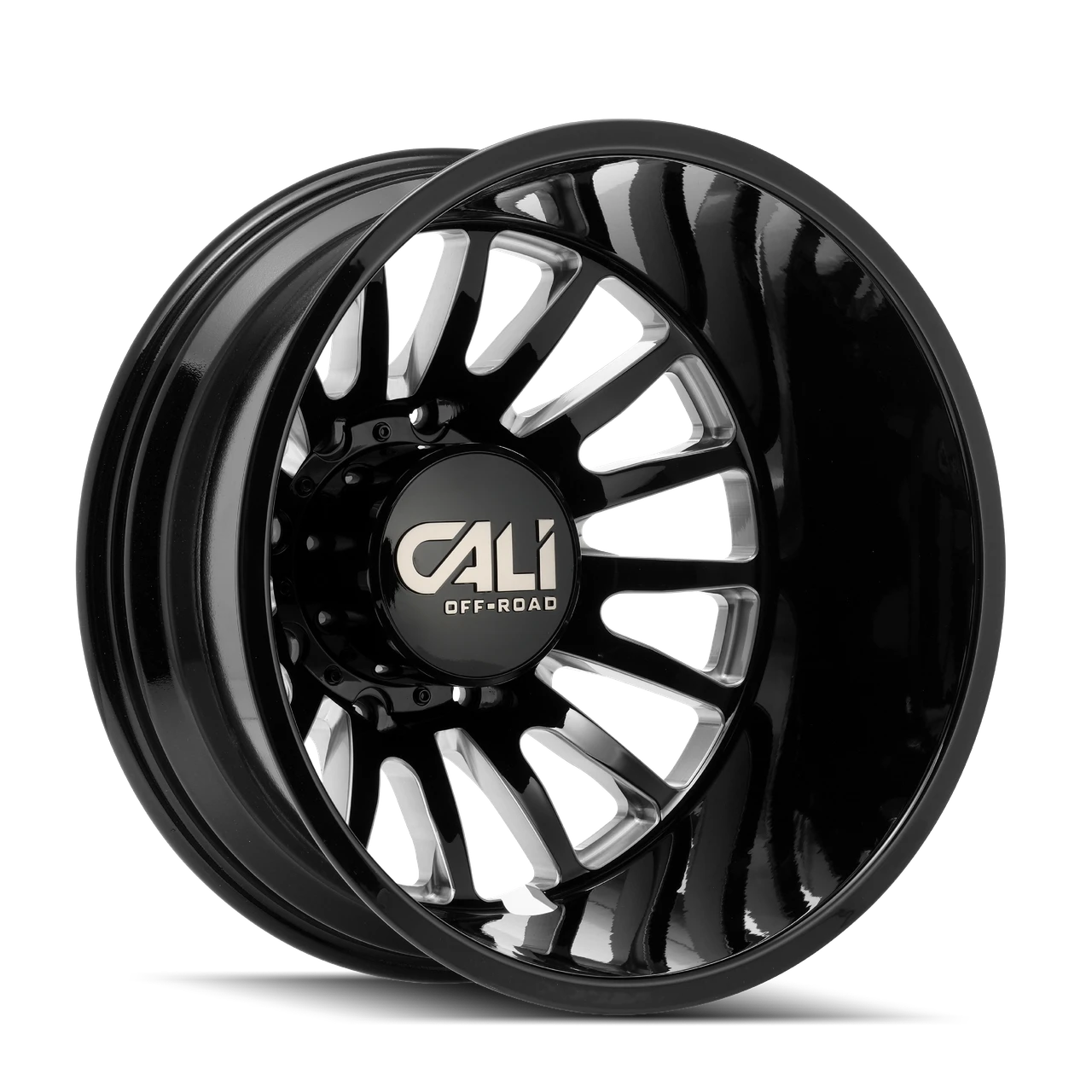 Cali Off-Road Summit Dually Rear Lifted 9110 Gloss Black Milled Wheels