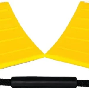 Camco Super Wheel Chock Double with Rope, Yellow - E/F (CMC44478)