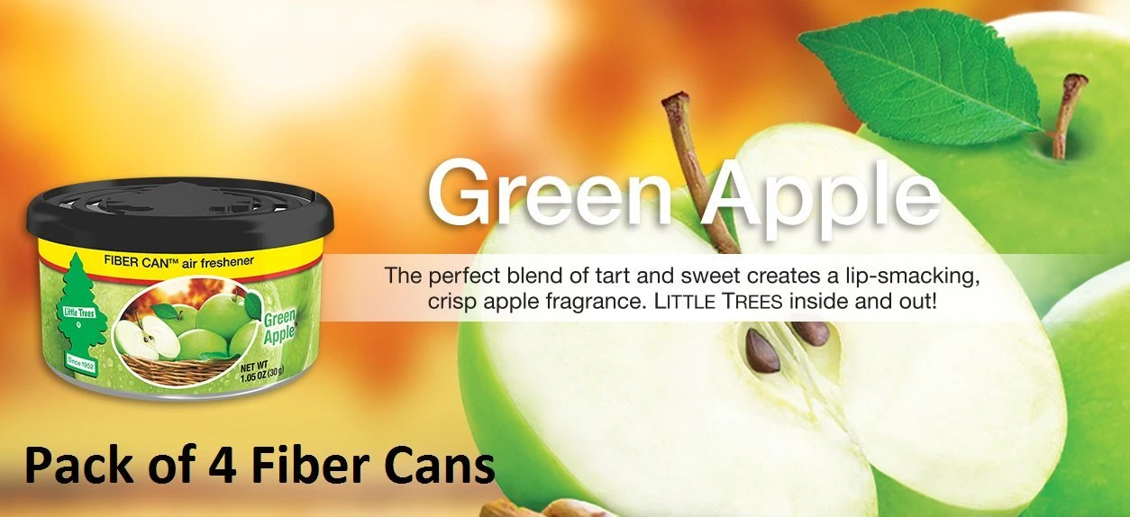 Car Freshner UFC-17816-24 Little Trees Air Fresheners Green Apple Fiber, 4 Pack — product image 2