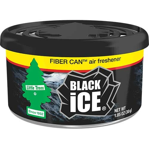 Car Freshner UFC-17855-24 Little Trees Black Ice Fiber Can Air Freshener 4 Pack