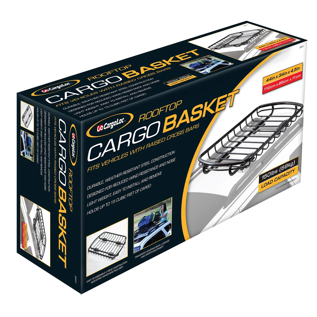 CargoLoc 32531 44" x 34" x 4.5" Steel Cargo Basket - 150 lbs