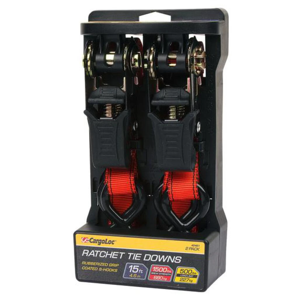 CargoLoc 42461 1" x 15' Ratchet Tie Down Straps — product image 2