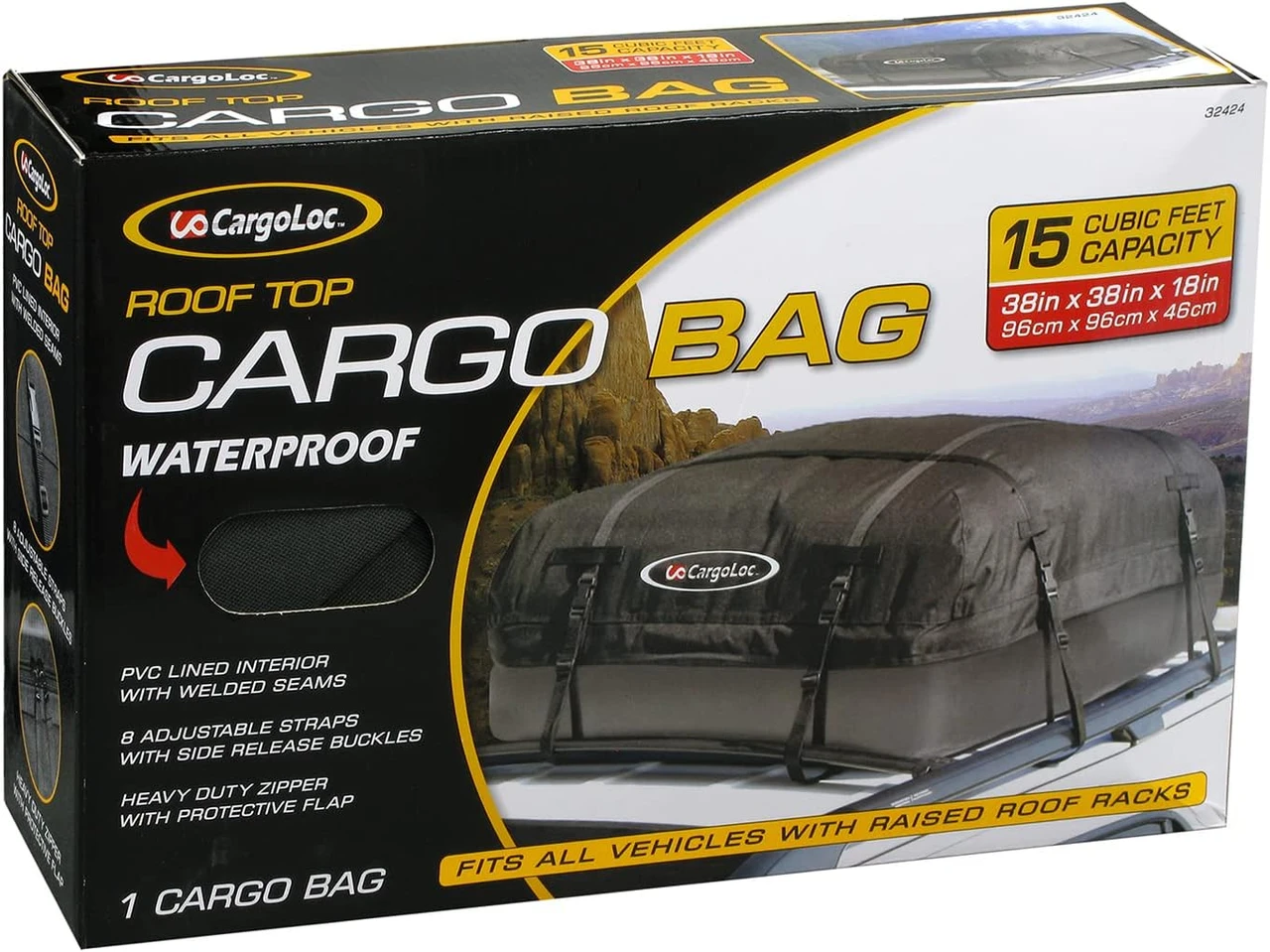 CargoLoc Deluxe Roof Top Waterproof Cargo Carrier - 15-Cubic/Feet (32424) — product image 4