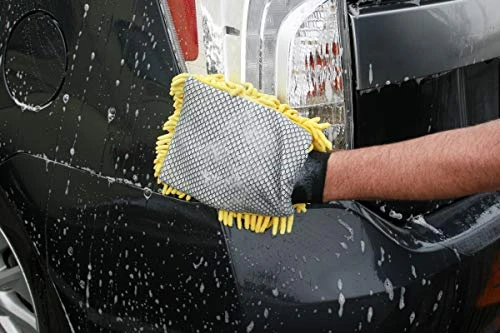 Carrand 45320 Microfiber Suds Maker Long Chenille Wash Mitt, Yellow — product image 3