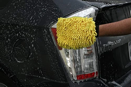 Carrand 45320 Microfiber Suds Maker Long Chenille Wash Mitt, Yellow — product image 4