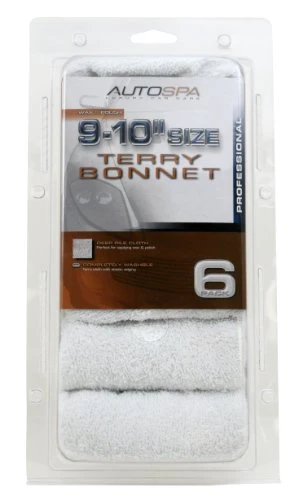 Carrand 45401AS AutoSpa Cotton Terry 9"-10" Polish Bonnet, 6 Pack