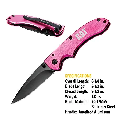 Caterpillar 980060 Pink Linerlock Drop Point Folding Knife — product image 5