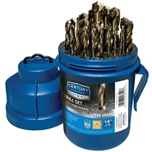 Century Drill Pro Grade Cobalt Drill Set, 29 Piece, 1/16 to 1/2 Inch (26529)