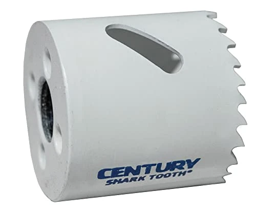 Century Shark Tooth white hole-saw cup with elongated slot and threaded mounting opening