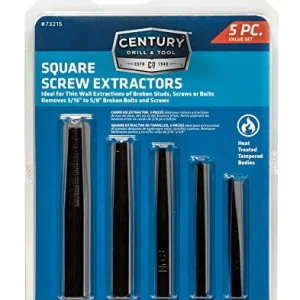 Century Drill Square Screw Extractor, 5pc Set (73215)