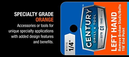 Century Drill Left Hand Stub Drill Bit 1/2-inch Cobalt Steel Tool (74132) — product image 2