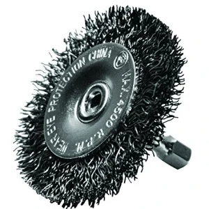 Century Drill Wire Radial Brush, 3" Fine, Shank Safe Rpm 4,500 (76433)
