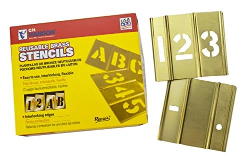 CH Hanson 15pcs 4" Brass Numbers Stencil Set (10014)