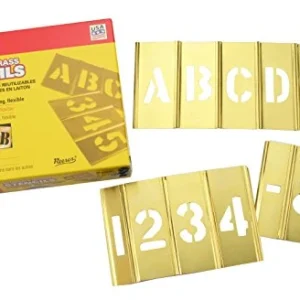 CH Hanson 45pc 3" Brass Letter/Number Stencil Set (10073)