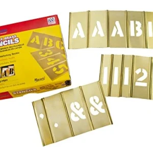 CH Hanson 92pc 4" Brass Letter/Number Stencil Set (10154)