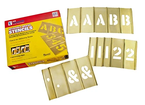 CH Hanson 92pc 4" Brass Letter/Number Stencil Set (10154)