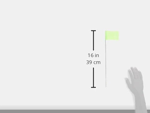CH Hanson 10pcs 15" Staff Lime Fluorescent Stake Flags (15067) — product image 2