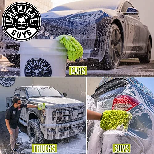Chemical Guys Lime Green Chenille Wash Mitt (MIC493) — product image 3