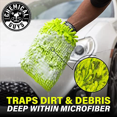 Chemical Guys Lime Green Chenille Wash Mitt (MIC493) — product image 4