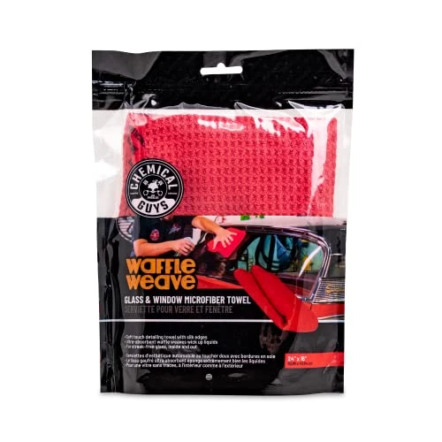 Chemical Guys Red Waffle Weave Glass/Window Microfiber Towel (MIC707) — product image 2