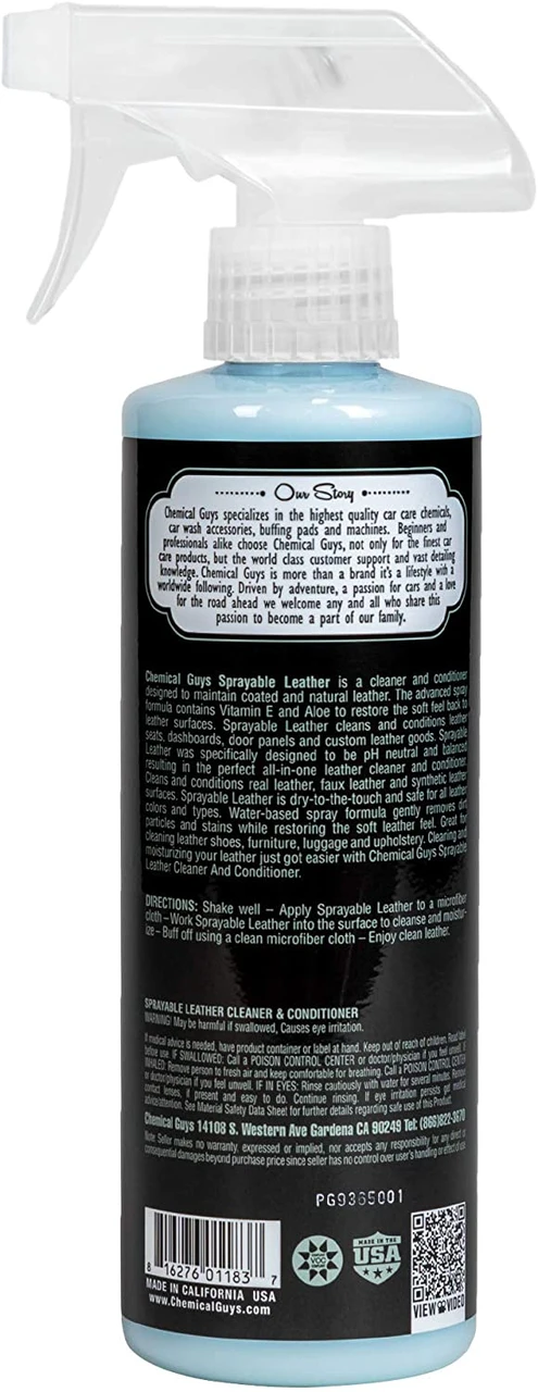 Chemical Guys 16oz Sprayable Leather Cleaner/Conditioner (SPI_103_16) — product image 2