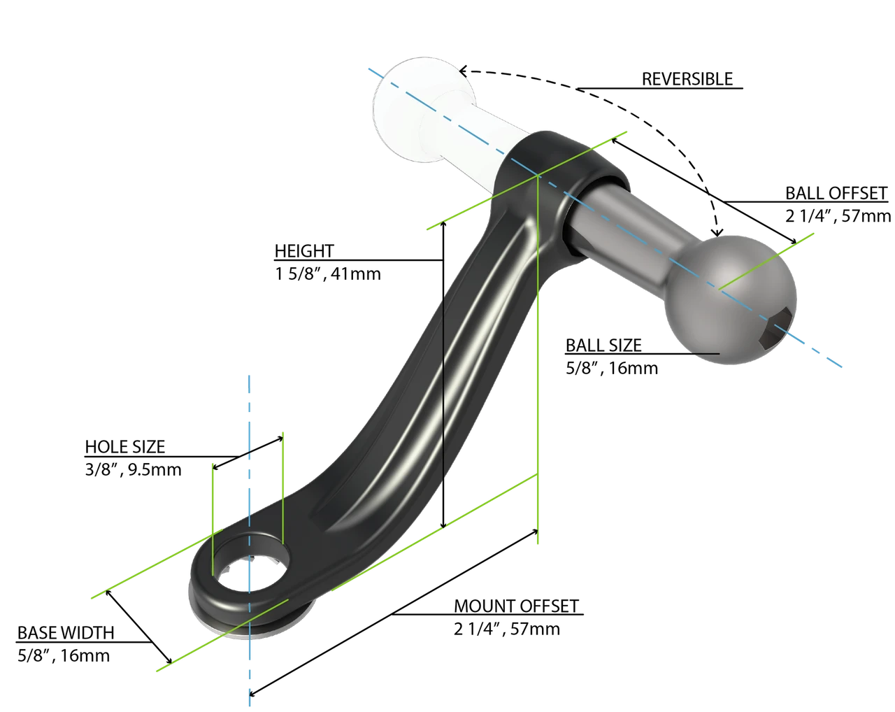 Ciro Ball Mirror Univeral Mount (50120) — product image 3