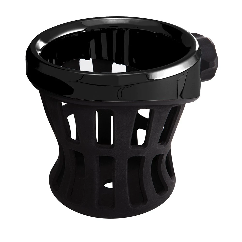 Ciro Black Rubber Drink Holder For Harley - 1-1/4 In. Black Clamp Mount (50615) — product image 2