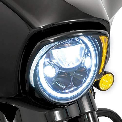 Ciro Fang Led Headlight Bezel Black With Amber Turn Signal (45206)