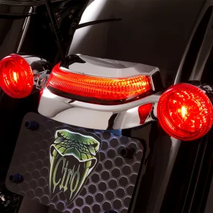 Ciro Lightstrike Chrome Crown Rear Led Strip Taillight 14-20 Harley (40153)