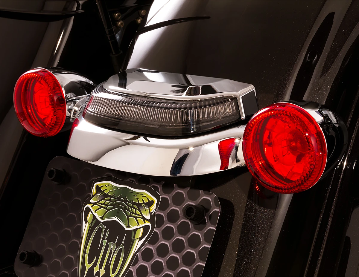 Ciro Lightstrike Chrome Crown Rear Led Strip Taillight 14-20 Harley (40153) — product image 2