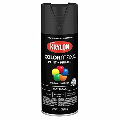 Krylon COLORmaxx Flat Black Spray Paint and Primer (K05546007)