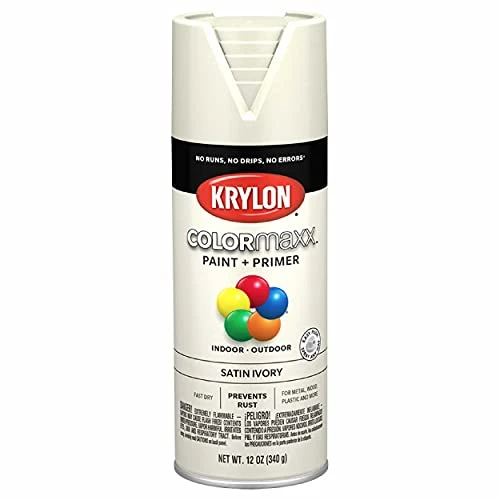 Krylon COLORmaxx Satin Ivory Spray Paint and Primer (K05567007)