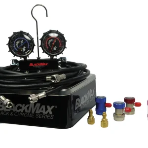 CPS Products Black Max Dual Manifold Gauge Set with 8 ft Hoses (MAID8QDL)