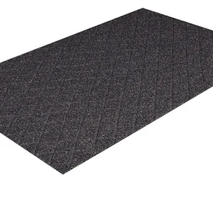Crown Matting Diamond-Deluxe Heavy-Duty Unbacked with Grit-Safe 4'x40' Black w/Grit (DT HU44RB)
