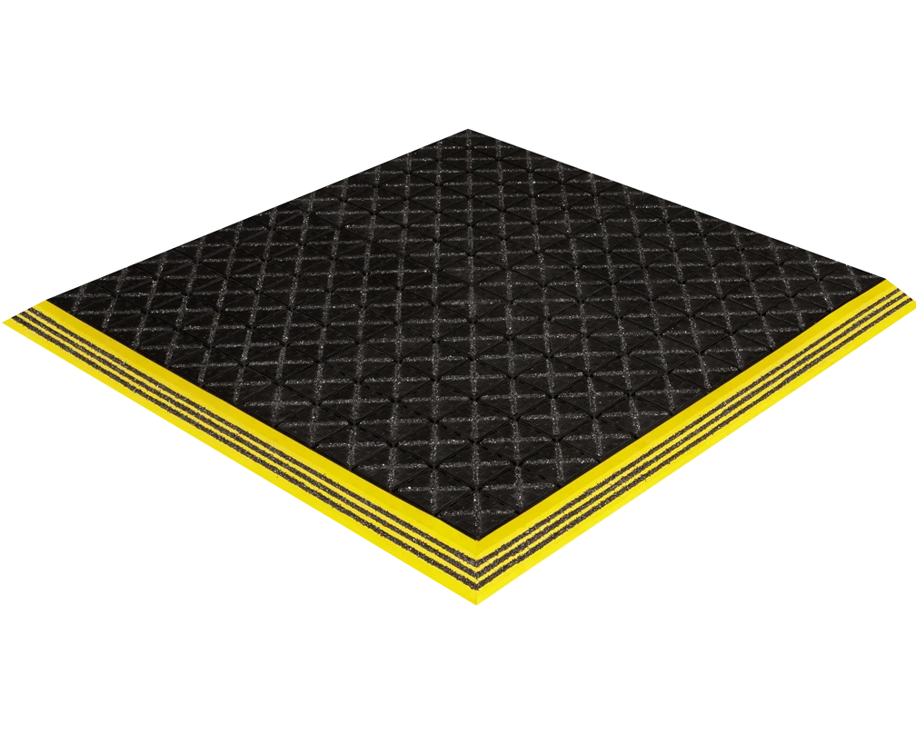 Crown Matting Ergo X-Treme with Grit-Safe Drain-Through 39"x78" Black w/Yellow (XT 0036GB)