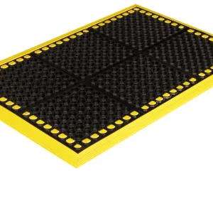 Crown Matting Safewalk with Colored Borders 4-Sides 40"x124" Black w/Yellow (WS 4E24YE)