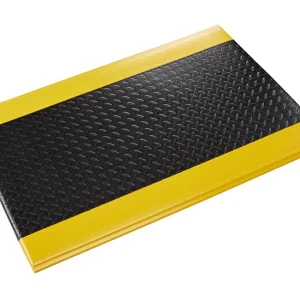 Crown Matting Wear-Bond Comfort-King Diamond-Surface 3'x12' Black w/Yellow (WB Z312YD)
