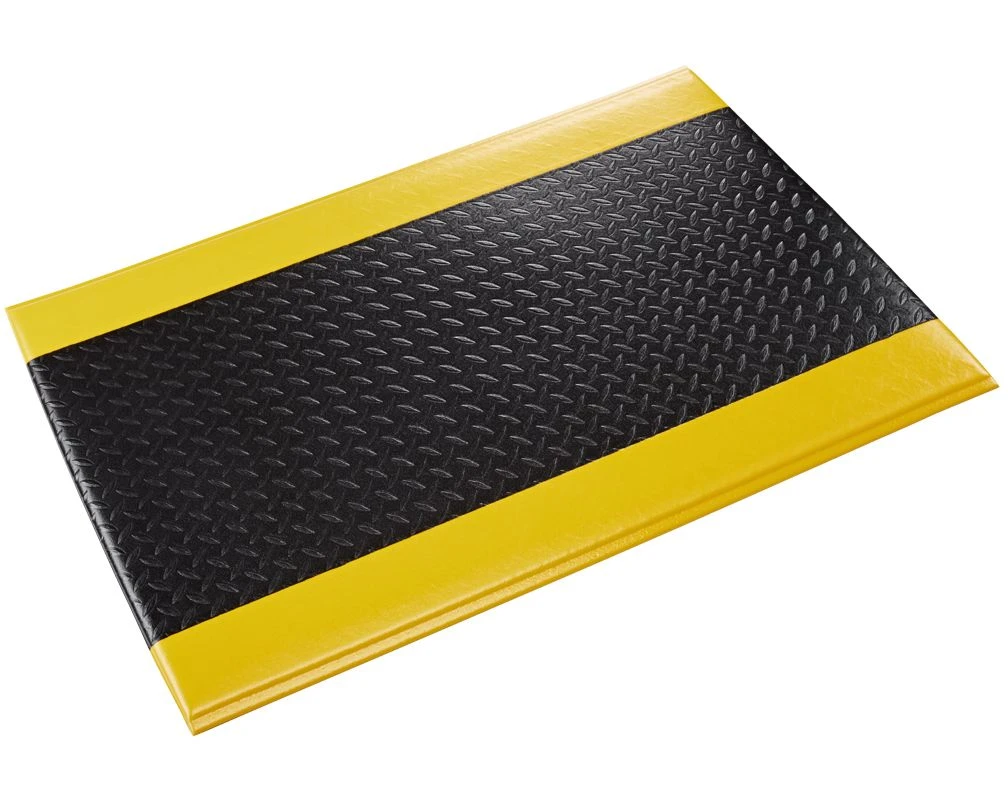 Crown Matting Wear-Bond Comfort-King Diamond-Surface 4'x75' Black w/Yellow (WBRZ048YD-75)