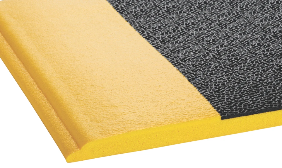 Crown Matting Wear-Bond Tuff-Spun Pebble-Surface 2'x3' Black w/Yellow (WB 0023YP)