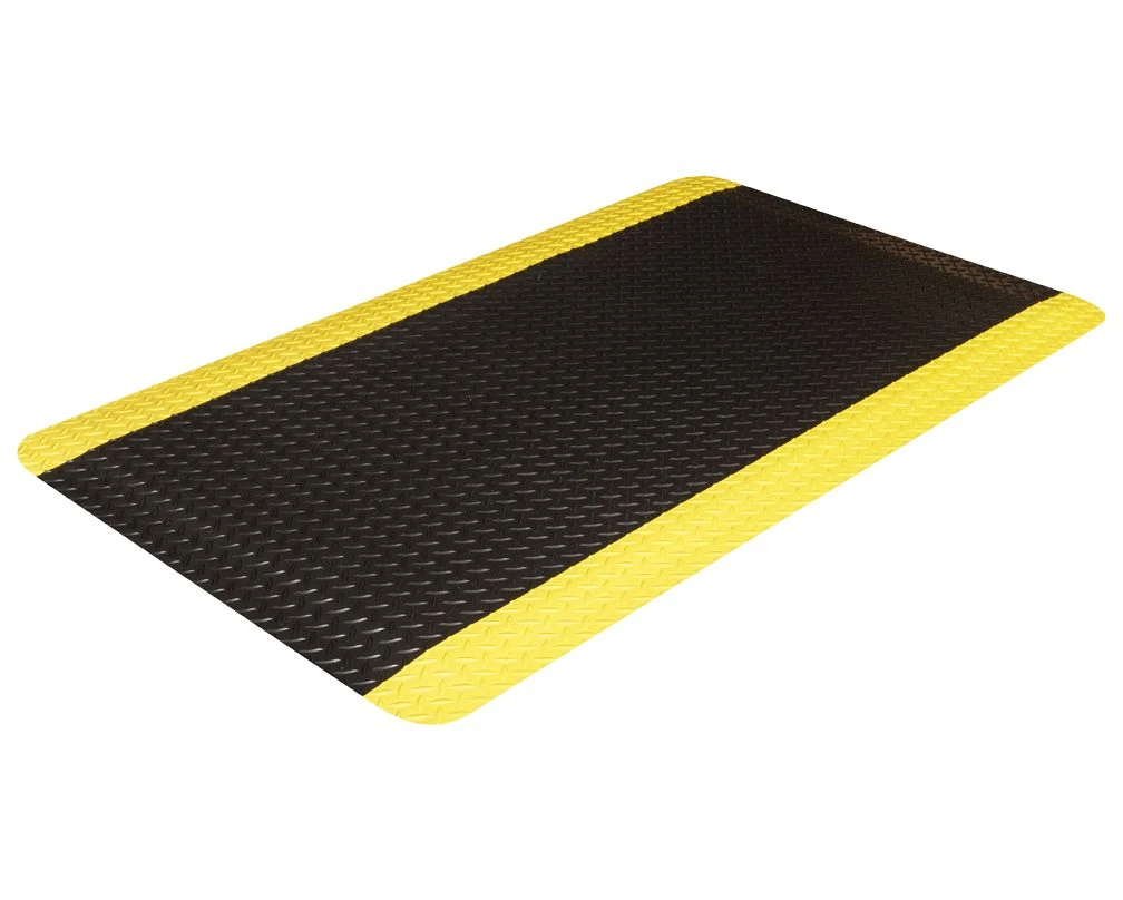 Crown Matting Workers-Delight Deck Plate Ultra 3'x5' Black w/Yellow (WD 3435YB)