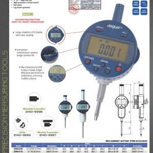 DASQUA 0-25.4MM/0-1.0" 0.01MM/0.0005" DIGITAL INDICATOR (5260-1110)