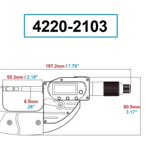 DASQUA 0-25MM/0-1" DIGITAL QUICK-MOVING BLADE MICROMETER (4220-2103)