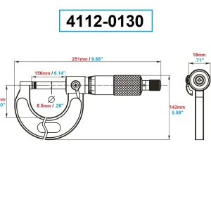DASQUA 5-6" .0001" OUTSIDE MICROMETER (4112-0130)
